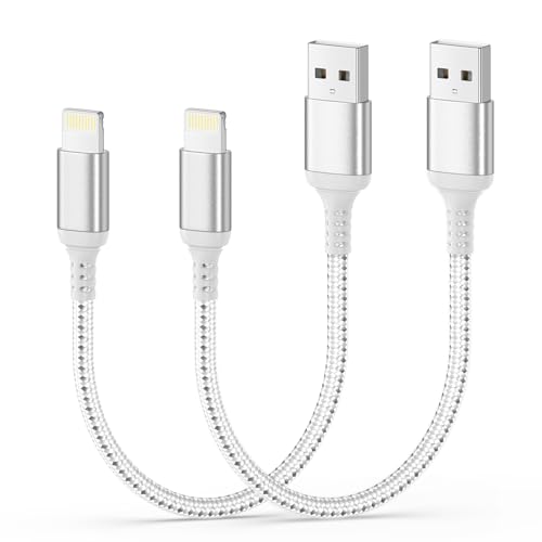 MFi Certified Short iPhone Charger Cord 1ft, USB to Lightning Cable - size: 1 FT