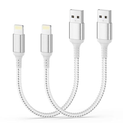 MFi Certified Short iPhone Charger Cord 1ft, USB to Lightning Cable - size: 1 FT