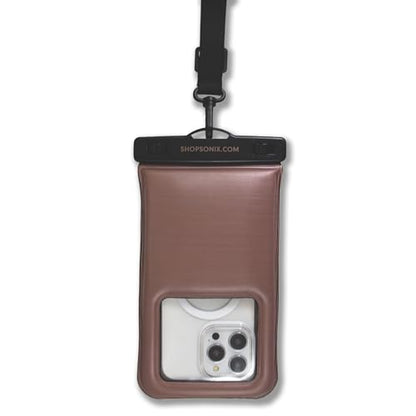 Sonix Waterproof Phone Pouch - Floating Phone Case Dry Bag w/Crossbody Lanyard - Beach Cruise Travel Essentials - Compatible w/All Devices, Touchscreen Friendly | Mocha - color: Mocha