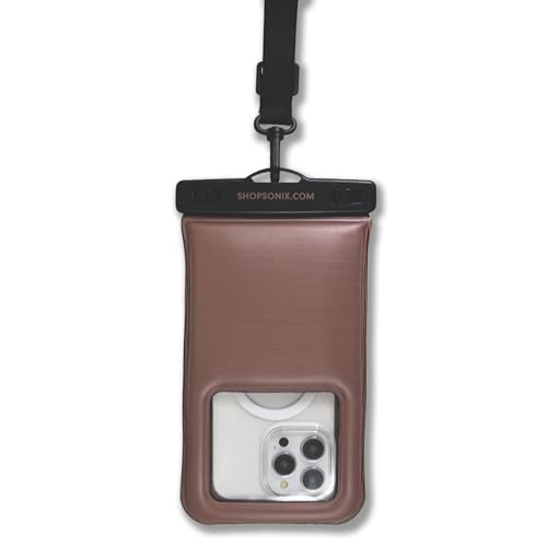 Sonix Waterproof Phone Pouch - Floating Phone Case Dry Bag w/Crossbody Lanyard - Beach Cruise Travel Essentials - Compatible w/All Devices, Touchscreen Friendly | Mocha - color: Mocha