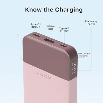 JUOVI Portable Charger 35W 10000mAh Power Bank - color: Pink