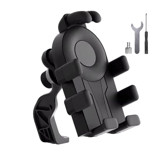 Motorcycle Phone Holder with Vibrations Dampener Nonslip Mount Handlebar Cellphone Mount - color: Black rear view mirr