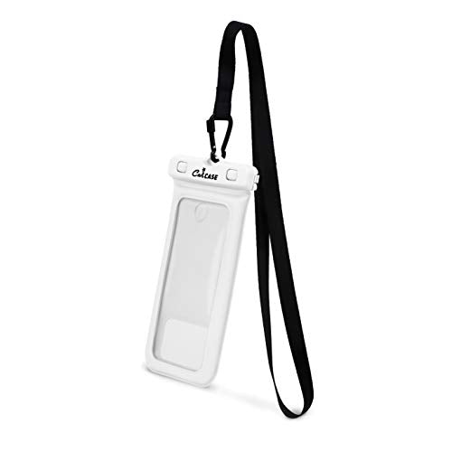 CaliCase Universal Waterproof Floating Phone Pouch - IPX8 Waterproof Floating Phone Case with Lanyard for iPhone X-15/ S20-S24/ Pixel 4-8 - White - color: White