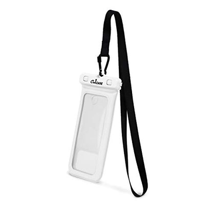 CaliCase Universal Waterproof Floating Phone Pouch - IPX8 Waterproof Floating Phone Case with Lanyard for iPhone X-15/ S20-S24/ Pixel 4-8 - White - color: White