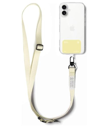 Ringke Holder Link Snap Hook Lanyard for Universal Cell Phone Case, Adjustable Crossbody Phone Lanyard - color: Butter Yellow