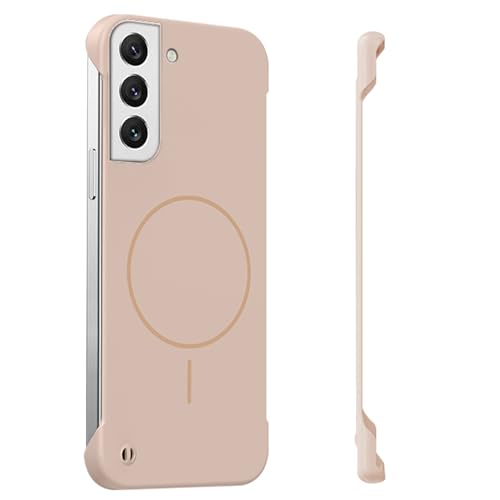 Frameless Case for Samsung Galaxy S22 Case 5G, Magnetic [Borderless Original Touch], with Mag-Safe, Ultra Lightweight Thin Slim Case, Anti-Fingerprint PC Hard Shell, Comfortable Feel (Gold) - color: Gold, size: S22