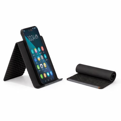 Flexible Silicone Phone Stand, Foldable & Portable Multi-Angle Holder for iPhone, iPad, Tablet & Laptop, Anti-Slip Adjustable Desktop Stand for Travel, Desk & Bed (Black*2) - color: Black - 2 Park