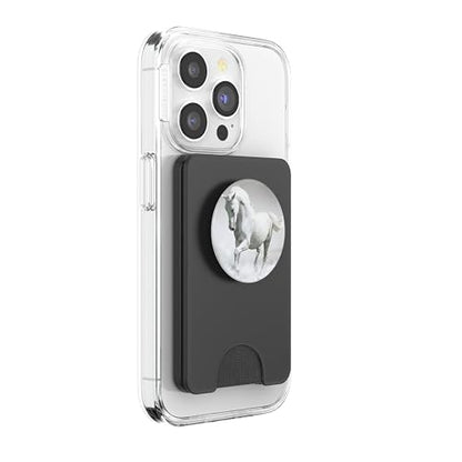 White Horse Pop Socket Grip Stand PopSockets PopWallet for MagSafe - style: Magnetic PopWallet