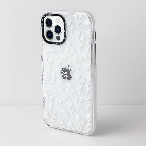 Dumkery Cute White Flowers Case Compatible with iPhone 12 Pro Max Clear Case, Floral Aesthetic Pattern, Soft TPU Shockproof Slim Cases Cover for Girls Women - size: iPhone 12 Pro Max