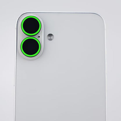 BONVAN for iPhone 17 Camera Lens Protector Glow in the Dark Tempered Glass Screen Accessories Luminous Lens Cover (2PCS) (Green) - color: Green