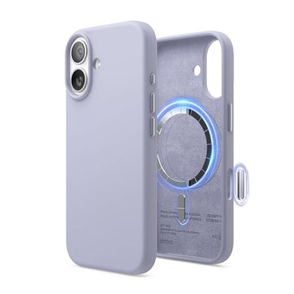 elago Premium Magnetic Silicone Case for iPhone 17 Purple | Compatible with MagSafe, Liquid Silicone Material, Protection, Shockproof, Slim Phone (Purple) - color: Purple, size: iPhone 17