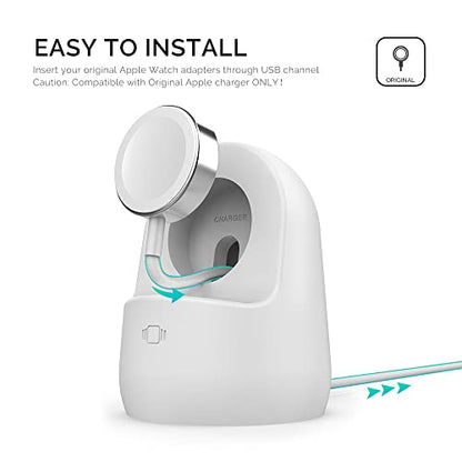 AhaStyle iWatch Stand Silicone Charging Dock Holder for Apple Watch Series - color: White