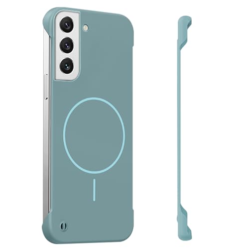 Frameless Case for Samsung Galaxy S22 Plus Case 5G, Magnetic [Borderless Original Touch], with Mag-Safe, Ultra Lightweight Thin Slim Case, Anti-Fingerprint PC Hard Shell, Comfortable feel (Blue) - color: Blue, size: S22 Plus