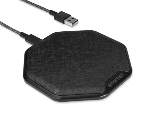 Smartish Fast Wireless Charger - Charge Island - Qi-Certified 15W Universal Charging Pad [Textured & Non-Slip] for iPhone, Samsung Galaxy, AirPods Pro, Qi-Enabled Devices - Black Tie Affair - color: Black Tie Affair, size: CHARGE ISLAND