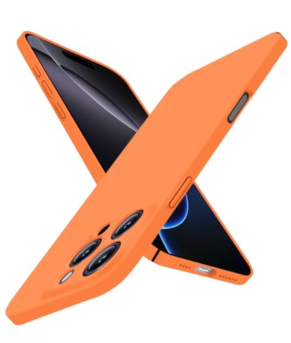 Ultra Thin for iPhone 16 Pro Max Case, Slim Fit Phone Case for iPhone 16 Pro Max 6.9" 2024, Anti-Scratch Light Hard Plastic Protective Back Cover, Matte Orange, [Silky Touch Series] - color: Orange, size: iPhone 16 Pro Max