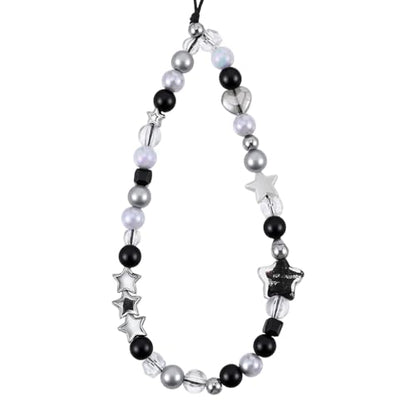 2PCS Beaded Camera Wrist Strap, Cool Black Star Phone Lanyard