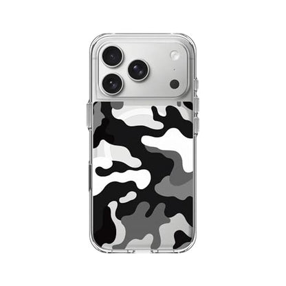 RhinoShield Clear MagSafe Compatible Case for iPhone 17 Pro | Bleach Strong Magnetic, Anti-Yellowing, Transparent, High Clarity, Shockproof, Military Grade Drop Protection - color: Telo Mimetico B&W Camo, size: iPhone 17 Pro