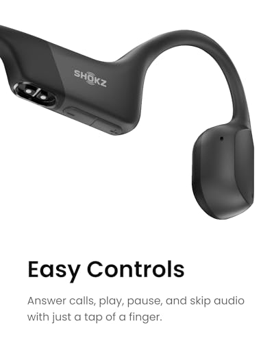 SHOKZ OpenRun Bone Conduction Open-Ear Bluetooth Sport Headphones, Black - color: Black, size: Standard Size+Magnetic Charging