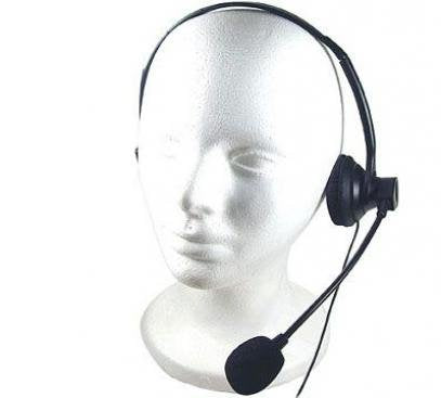 Wired Mono Headphone Earphone w Mic Headset 3.5mm Single Earbud Hands-Free Microphone Over-The-Head Compatible with GreatCall Jitterbug Flip