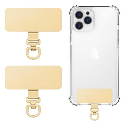 MoKo 2 Pack Metal Phone Tether Tabs, Rotatable 360° Phone Lanyard Patch - color: Gold