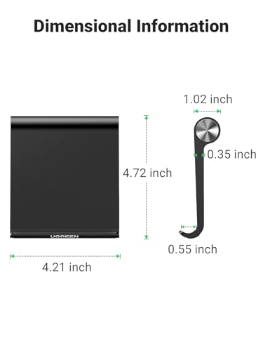 UGREEN Tablet Stand Holder Adjustable Portable Desktop Dock Office Compatible with iPad Pro 11 9.7 10.5 Air Mini 5 4 3 2 iPhone 17 16 15 14 13 12 Black - color: Black