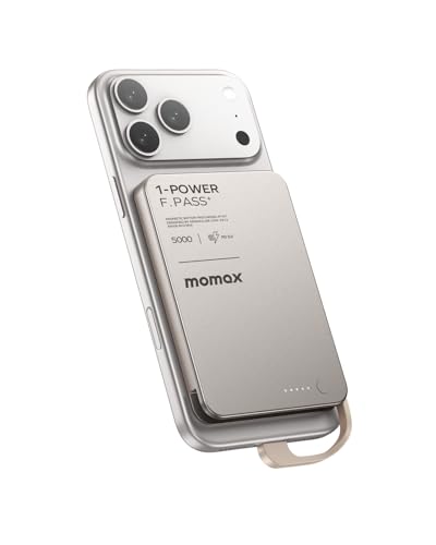 MOMAX 0.3" Slim Portable Charger with Built in Cable USB C Battery Pack (No Wireless) 5000mAh, PD 20W Fast Charging Power Bank for iPhone 17/16/15, Samsung Galaxy, Google Pixel, Android, iPad, AirPods - size: 5000mAh