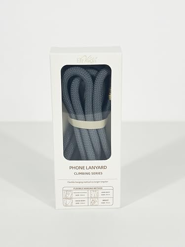 Adjustable Anti-Theft Phone Lanyard Neck & Crossbody Strap with 0.2mm Metal Tab & Comfort-Fit 8mm Rope (Light Gray) - color: Light Gray
