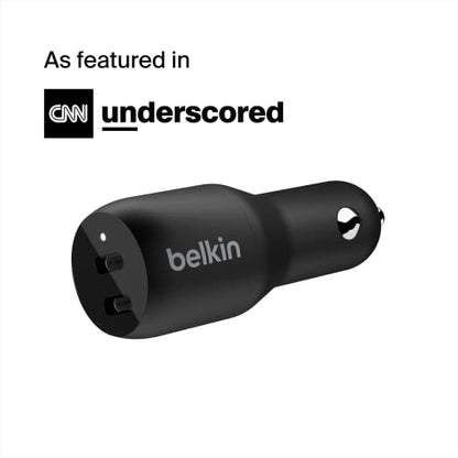 Belkin 36-Watt Dual-USB Car Charger-Power Delivery 2 18W USB-C Ports with PPS Charging Apple iPhone 14,14 Pro,14 Pro Max,iPhone 13,13-Pro,13-Pro Max Samsung Galaxy,AirPods-USB-C Charger (Pack of 6) - size: Dual Port (36W) (Pack of 6), style: Dual USB-C