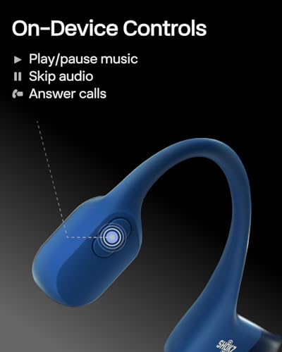 SHOKZ OpenRun Bone Conduction Bluetooth Headphones, Blue, USB-C Charging - color: Blue, size: Standard Size+USB-C Charging