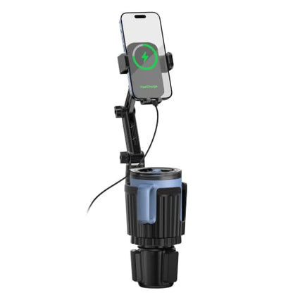 SAGRUILA 2-in-1 Cup Phone Holder for Car with up to 15W Wireless Charging