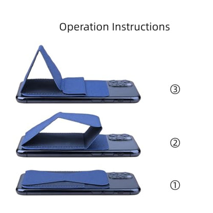 Magnetic Wallet for MagSafe with Stand, RFID Blocking, 2 Card Holder, Slim Leather, Compatible with iPhone 17 16 15 14 13 12 Series - color: Deep Blue small support