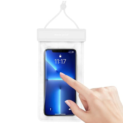Waterproof Cell Phone Pouch Protective Travel Accessories White | Waterproof Mobile Phone Holder Dry Bag for Women Men Summer Vacation Beach Pool Cruise Outdoor Adventure - color: White