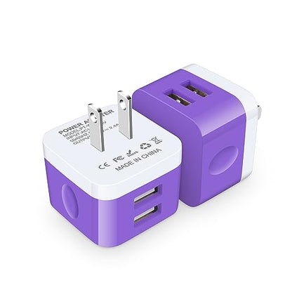 USB Wall Plug Pixel 10 Pro Fast Charger for Google Pixel 10 Pro/10 Pro XL/10 Pro Fold/10 9a/9 Pro/9 Pro XL/9 Fold 8 7a 7 Pro 7 6a 6,Flat Charging Block for iPhone 16 15 14 13 12,Samsung Galaxy A17 A16 - color: Purple