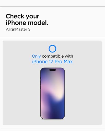 Spigen AlignMaster S Tempered Glass Screen Protector for iPhone 17 Pro Max - size: iPhone 17 Pro Max