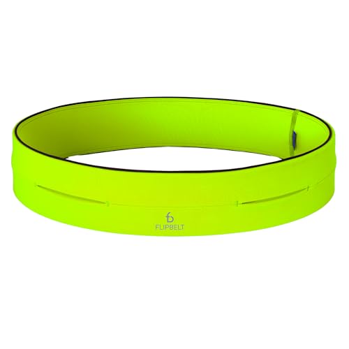 FlipBelt Classic Running Belt, Phone Holder for Running, Money Belt Pouch - color: Neon Yellow, size: Extra Small