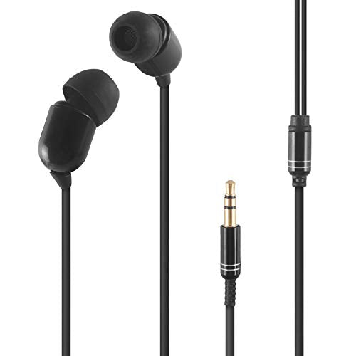 YOCUNKER 3.5mm Wired Earphone, in-Ear Earbuds, High Sound Quality, 3 Meter Length Cord, Lightweight, Smartphone/Tablet/Laptop/TV Earphones, Watch TV from a Distance, No Microphone(Black) - color: Black
