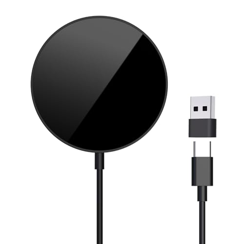 for MagSafe Charger, Magnetic Wireless Charging Pad for iPhone 17/17 Pro/17 Pro Max/Air/16 15 14 13 12 Pro Max Plus mini & AirPods 2 3 Pro, Strong Magnet, USB-C/A Ports (Black) - color: Black