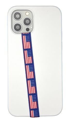 Full-Hand Elastic Phone Strap/Grip, for Comfort & Convenience, Multi-Position Adjustable with Easy On/Off Secure Authentic Hook & Loop Closures, Flexible, No Adhesives, (U.S. Flag)