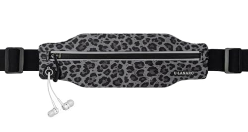 U·LANARO Slim Running Belt Fanny Pack Running Phone Holder Waist Band Pouch - color: Leopard