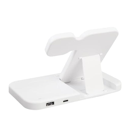 Foldable 4 in 1 Wireless Charging Station Phones Earphones Watch Charger Stand Lightweight for Travel Work
