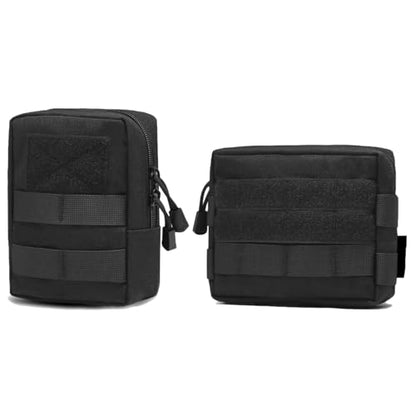 TRIWONDER Tactical Cigarette Pouch Molle Small Military Bag Battery Cigarette Case EDC Utility Card Holder Lighter Slot Mini Cigar Waist Pack - color: 10 Black