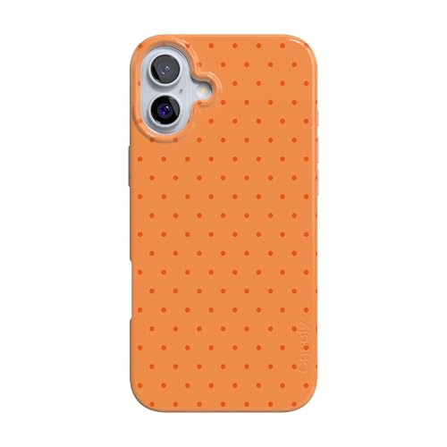 Casely iPhone 16 Case | On the Dot | Orange Polka Dot | Compatible with MagSafe | Classic Ultra Thin Design - color: On the Dot | Orange Polka Dot, size: Iphone 16