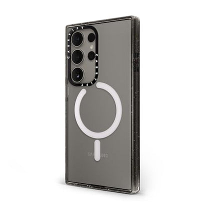 CASETiFY for Galaxy S24 Ultra Case - Impact Magnetic Clear Black | Wireless charging and MagSafe compatible | 8.2 ft. 4x Military Grade Drop Protection | Black - color: Clear Black, size: Galaxy S24 Ultra (6.8")
