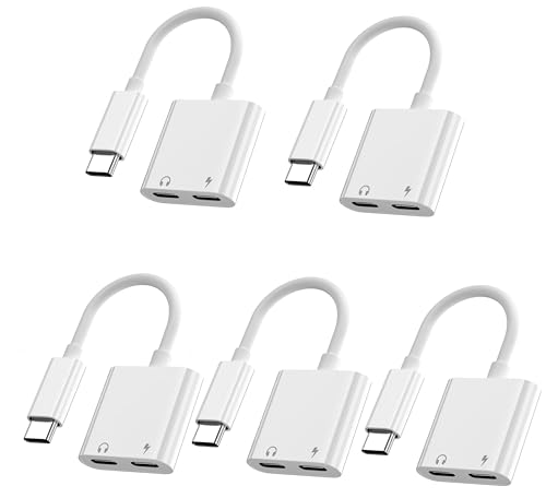 [Apple MFi Certified] iPhone Dual USB C Headphone and Charger Adapter - color: Silver