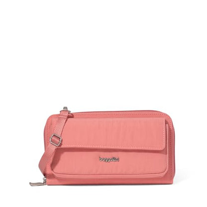 Baggallini Rfid Phone Wallet Crossbody - color: Terracotta