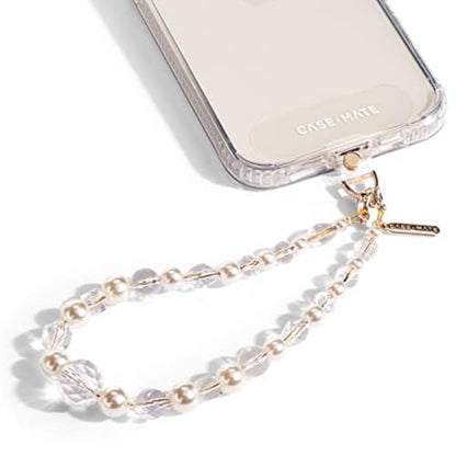 Case-Mate Phone Charm Wrist Strap with Pearls and Crystals - Crystal Pearl | Detachable Anti-Theft Phone Strap - Hands-Free iPhone Wrist Strap for Women - Phone Chain Wristlet for Galaxy, Pixel & More - color: Crystal Pearl
