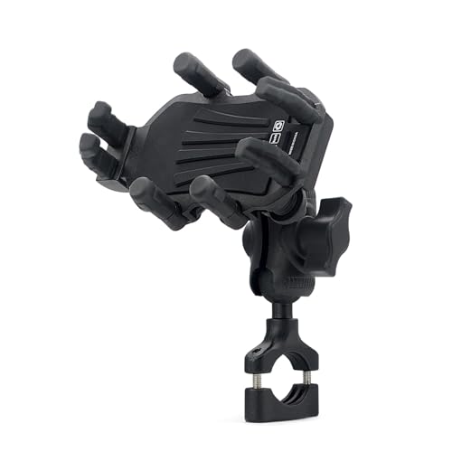 Motorcycle Phone Mount Holder with Vibration Dampener Motorcycle Cell Phone Holder 360 Degree Adjustable Rotation Motorbike Rearview Mirror Mount (Handlebar Mount) - size: Handlebar Mount