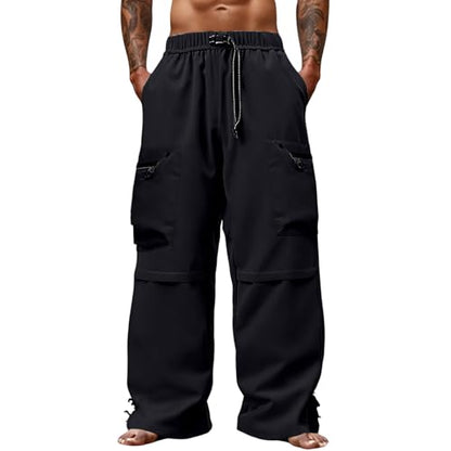 Men Cargo Pants Cotton Twill Stretch Tactical Quick Dry Multi Pockets Hiking Travel Job Site Tactical Pants for Men - color: A Black, size: Medium