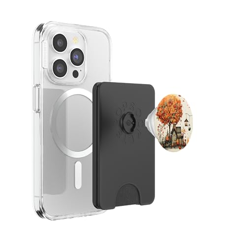 Fall Leaves Autumn Pumpkin Pattern Autumn Color Leaves PopSockets PopWallet for MagSafe - style: Magnetic PopWallet