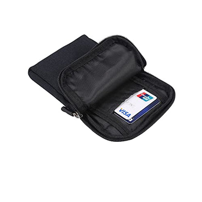 QBYVQQN Cell Phone Waist Belt Holster Mens, Waterproof Zipper Crossbody Smartphone Shoulder Messenger Bag Wallet Sling Bag - color: Black, size: 6.9 INCH